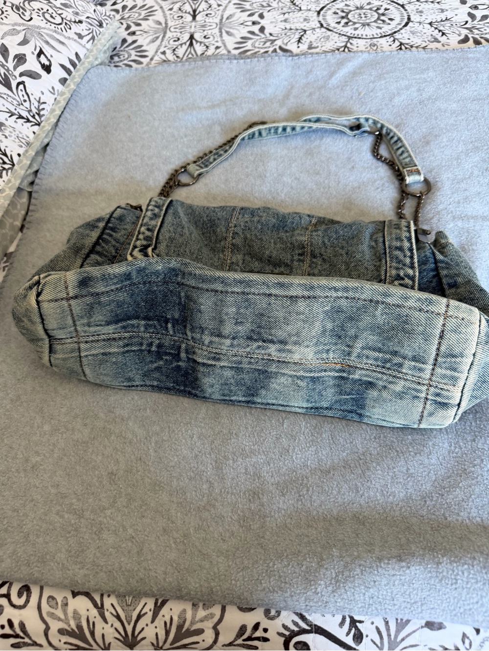 Denim Shoulder Bag - Light Blue Jean Style